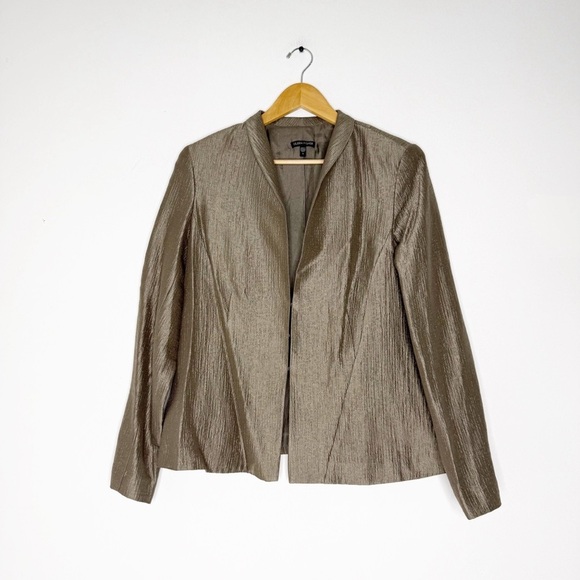 Eileen Fisher Crinkle Shimmer High Collar Jacket – Size Small - Picture 3 of 7